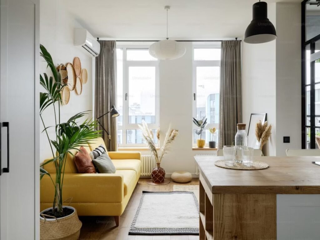 how much money do you need to live comfortably in Kuwait — single expat apartment living room in Salmiya Kuwait City